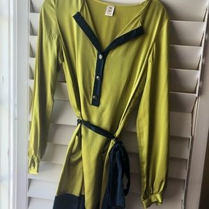 Glam green silk mini dress Abaeté